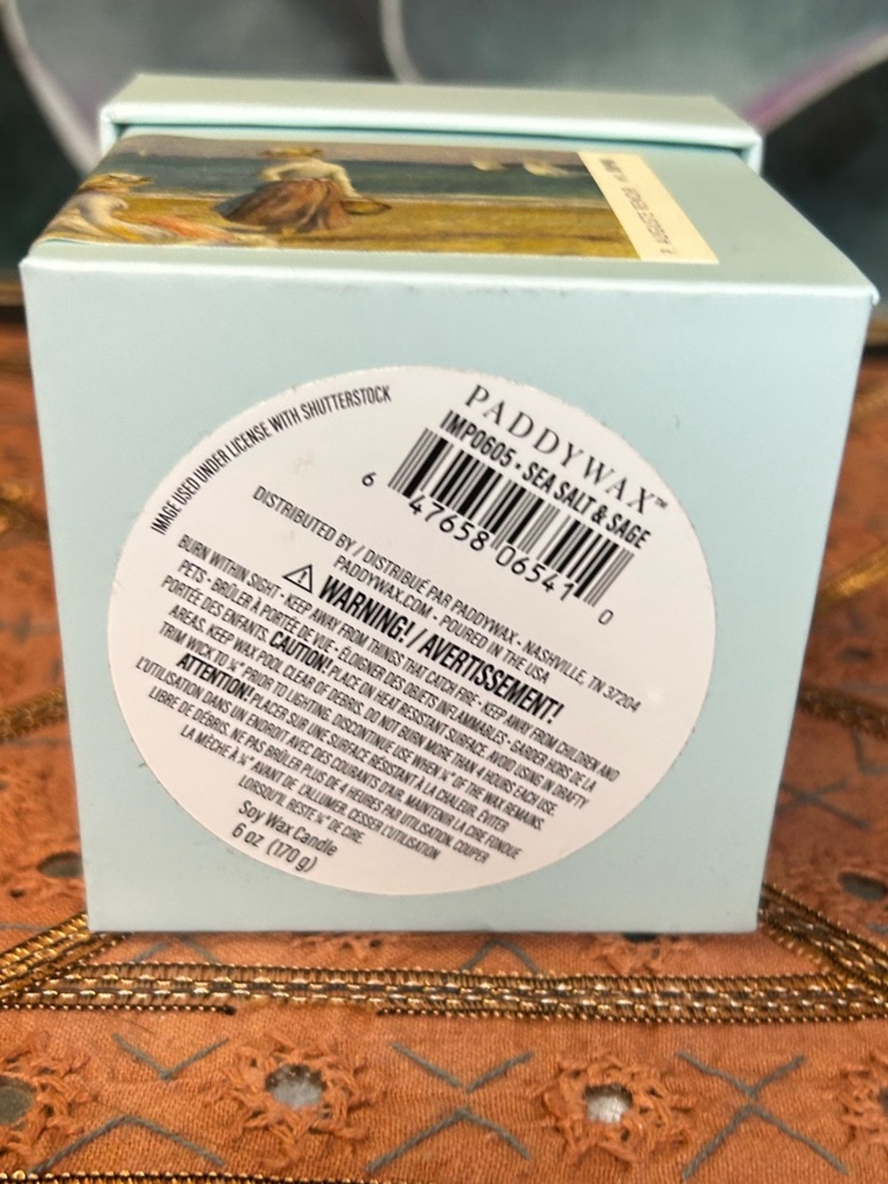 Paddywax Impressionist Sea Salt + Sage Scented Jar Candle - Picture 3 of 5